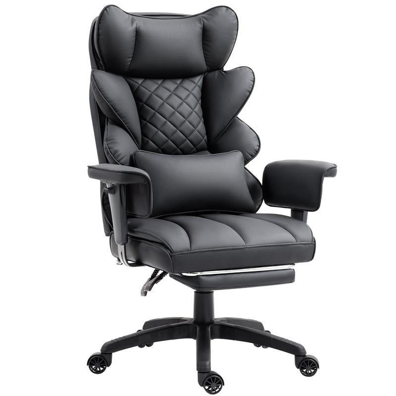 Dowinx Ergonomic Office Chair - Big & Tall Executive Desk Chair with Pocket Spring Lumbar Support, High-Back Adjustable Gaming Chair, Removable Footrest & 3D Armrests