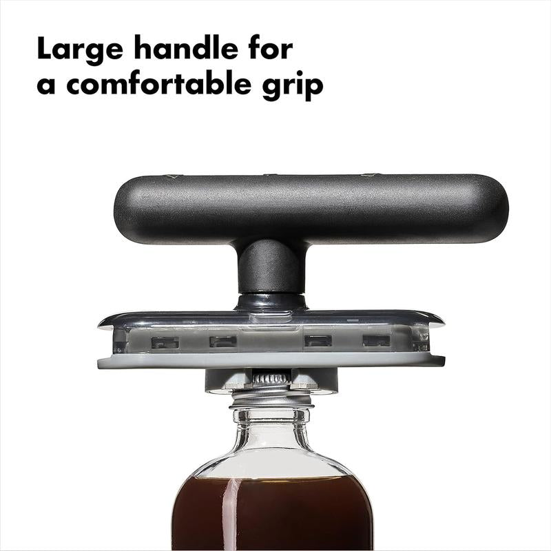 1PC Bottle Cap Opener - Stainless Steel Bottle Cap Opener with Adjustable Rotary Powerless Bottle Opener with Grip Kitchen Utensils