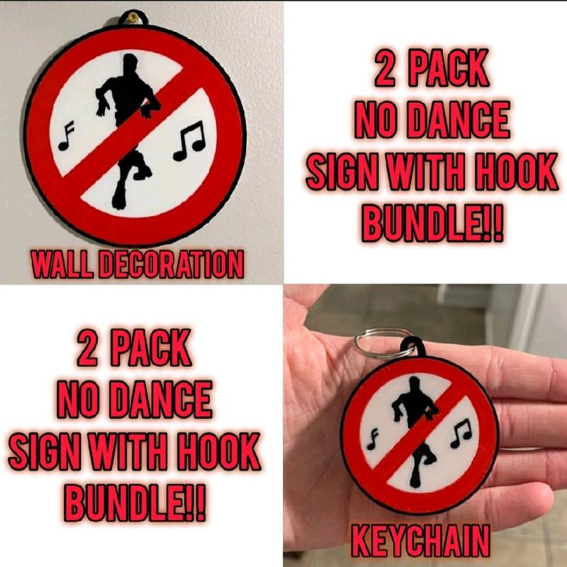 Fortnite No Dance Sign! - Gaming Accessories, Room Decoration, Video Games, Funny, Decor, Gag Gift, Keychain, Fort, Fortnight