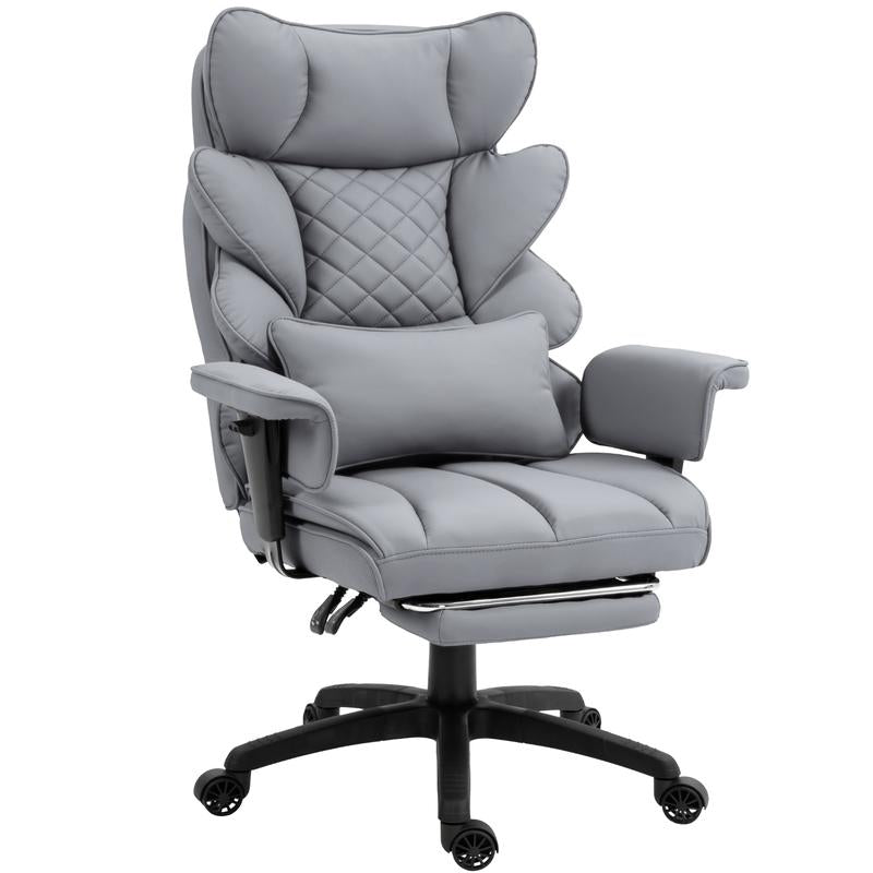 Dowinx Ergonomic Office Chair - Big & Tall Executive Desk Chair with Pocket Spring Lumbar Support, High-Back Adjustable Gaming Chair, Removable Footrest & 3D Armrests