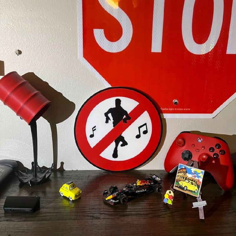 Fortnite No Dance Sign! - Gaming Accessories, Room Decoration, Video Games, Funny, Decor, Gag Gift, Keychain, Fort, Fortnight