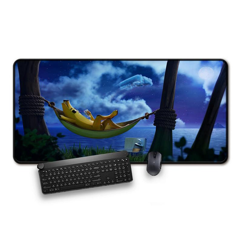 Extra Large Banana Chilling Mousepad - Popular Gaming Accessories - Anti-Slip Rubber Base, Gaming Deskmat