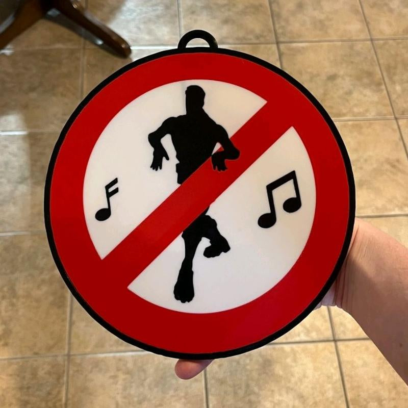 Fortnite No Dance Sign! - Gaming Accessories, Room Decoration, Video Games, Funny, Decor, Gag Gift, Keychain, Fort, Fortnight