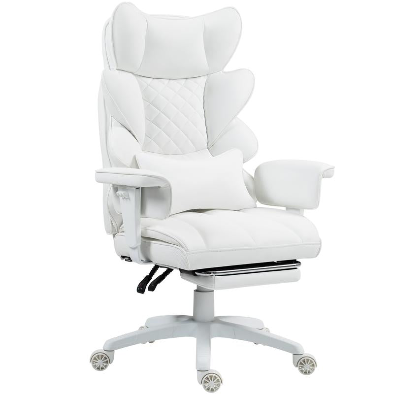 Dowinx Ergonomic Office Chair - Big & Tall Executive Desk Chair with Pocket Spring Lumbar Support, High-Back Adjustable Gaming Chair, Removable Footrest & 3D Armrests