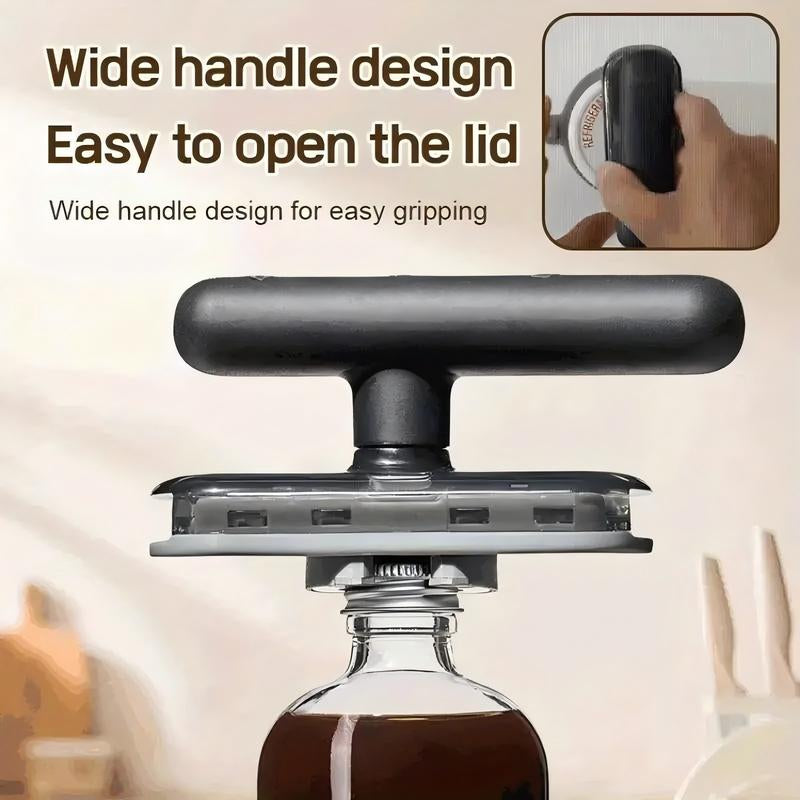 1PC Bottle Cap Opener - Stainless Steel Bottle Cap Opener with Adjustable Rotary Powerless Bottle Opener with Grip Kitchen Utensils
