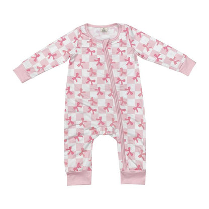 Lr1584--Baby Clothes Long Sleeve Pink Zipper Romper Newborn Cozy