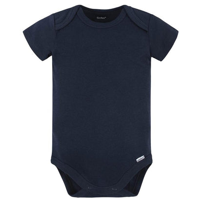 Gerber Baby Boys and Girls Onesies® Brand Short Sleeve Bodysuits, Navy, 5-Pack
