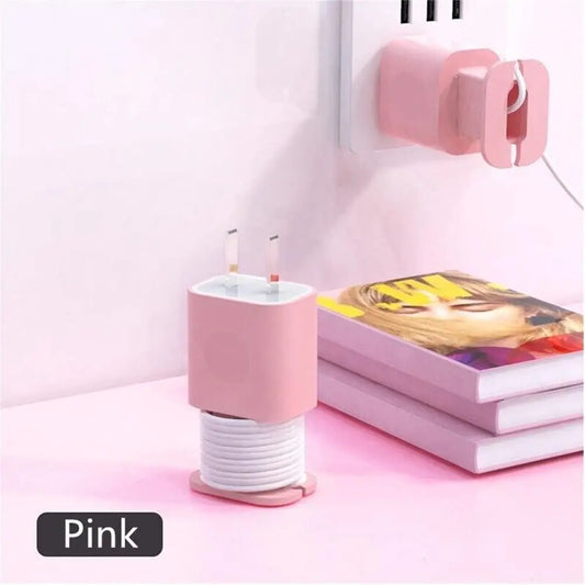 1Pc 2 in 1 Silicone Charger Protector for Iphone 18W/20W Charger Portable Anti-Break Protection Case Convenient Cable Storage