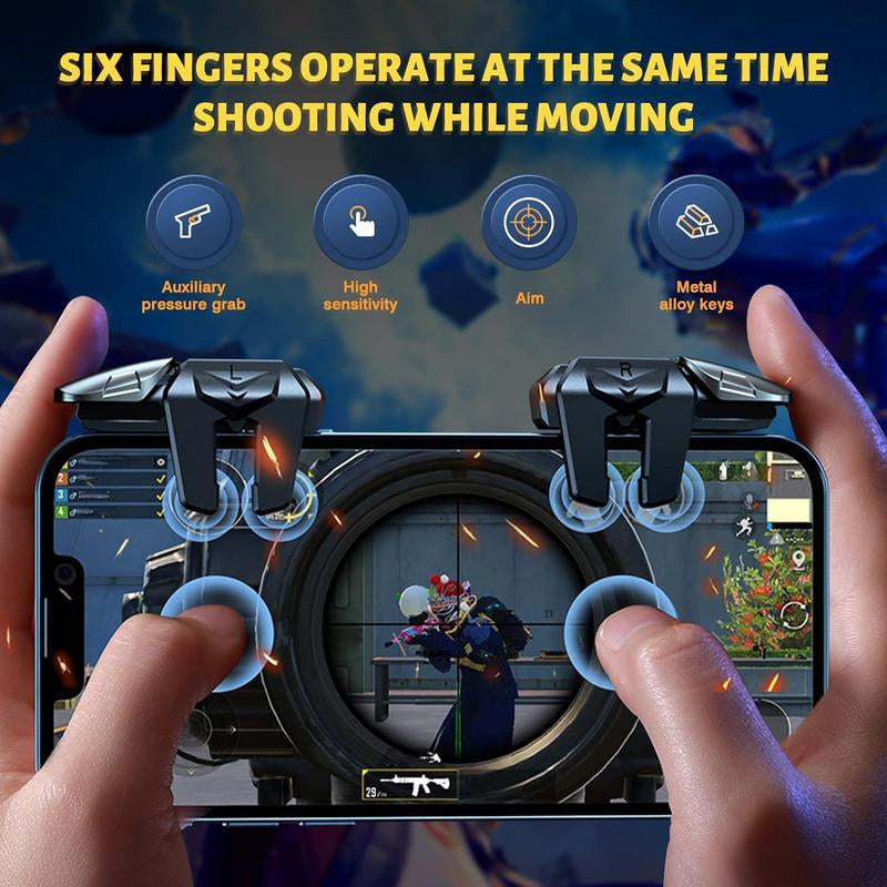Mobile Controller & Gloves, Durable Anti-Sweat & Anti-Slip Finger Gloves, Game Finger Gloves & Controller Set, Accessories for Iphone Android, Gaming Stuff, Gaming Items, Black Gaming Products, Devices